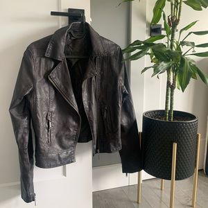 Black leather jacket